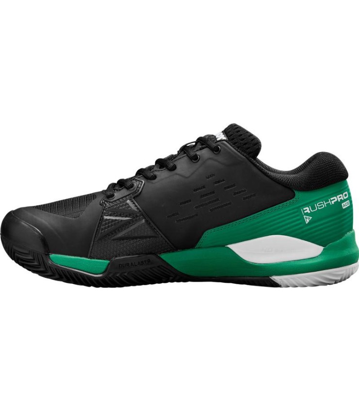 Zapatillas Wilson Rush Pro Ace Clay Negro Verde Blanco en oferta. 3