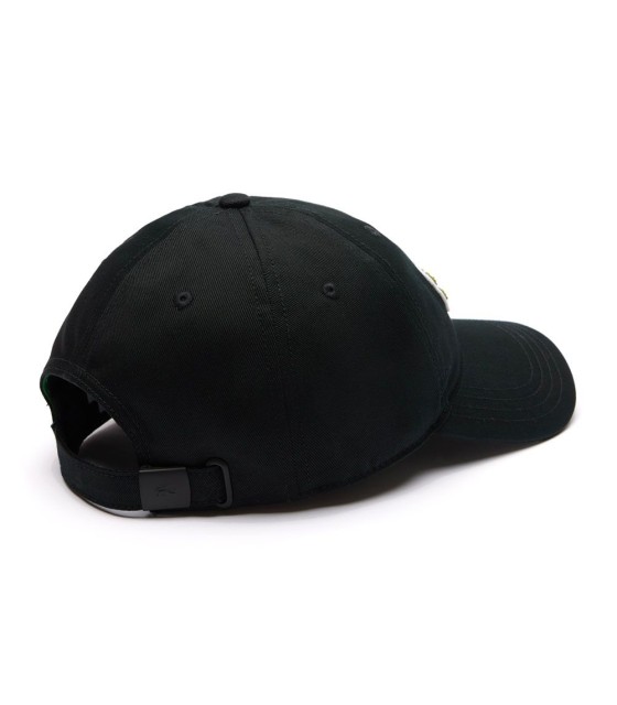 CAP Lacoste de sarja de algodão preto 2