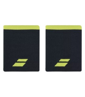 Babolat Jumbo Logo Wristbands Black Yellow x 2