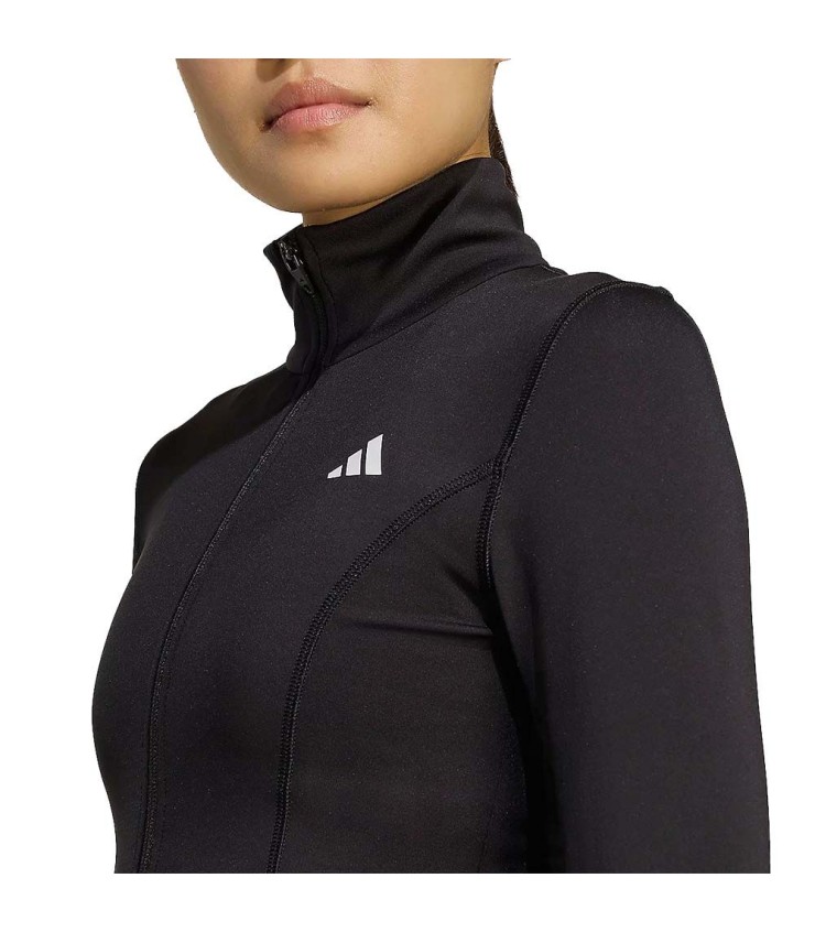Jaqueta zíper adidas treinamento mulher negra 5