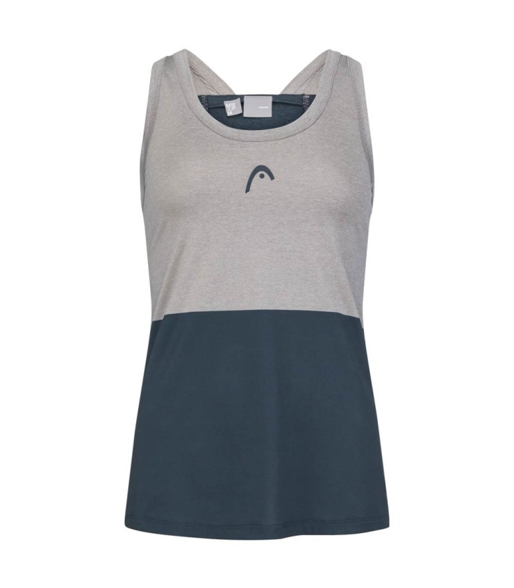 Camiseta sin mangas Head Padel Tech Femme Gris / Azul marine 1