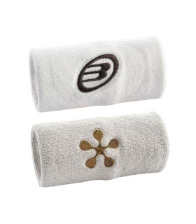 Muñequeras Bullpadel Premier Padel Gris / Blanco x 2 1