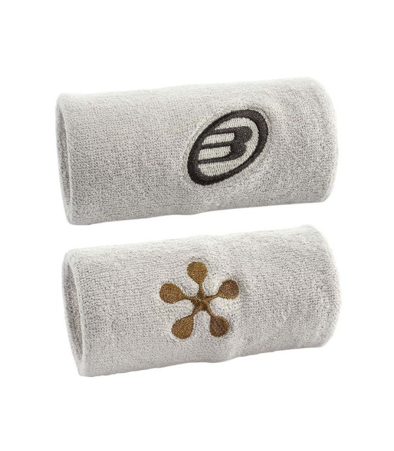 Muñequeras Bullpadel Premier Padel Gris / Blanco x 2 3