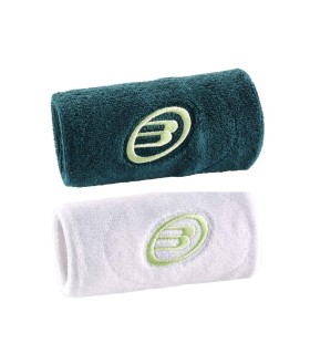 Muñequeras Bullpadel Blancas / Verdes x 2 1