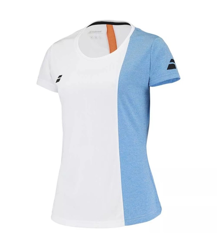 T-Shirt Babolat Play Cap Femme Blanc / Bleu | Ipontennis