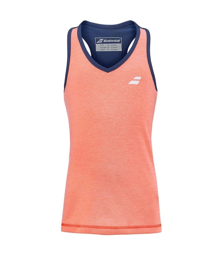 Babolat jogar t-shirt sem mangas para menina coral / marinha 1