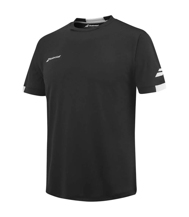 T-shirt Babolat Play Gola Redonda Preta | Ipontennis
