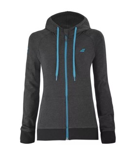 Women's Babolat Exercise Black Heathered Hoodie | Ipontennis