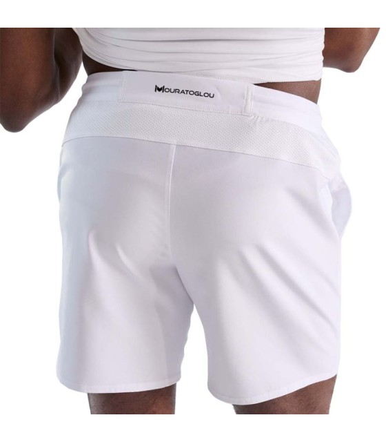 Shorts de desempenho branco de mouratoglou 3