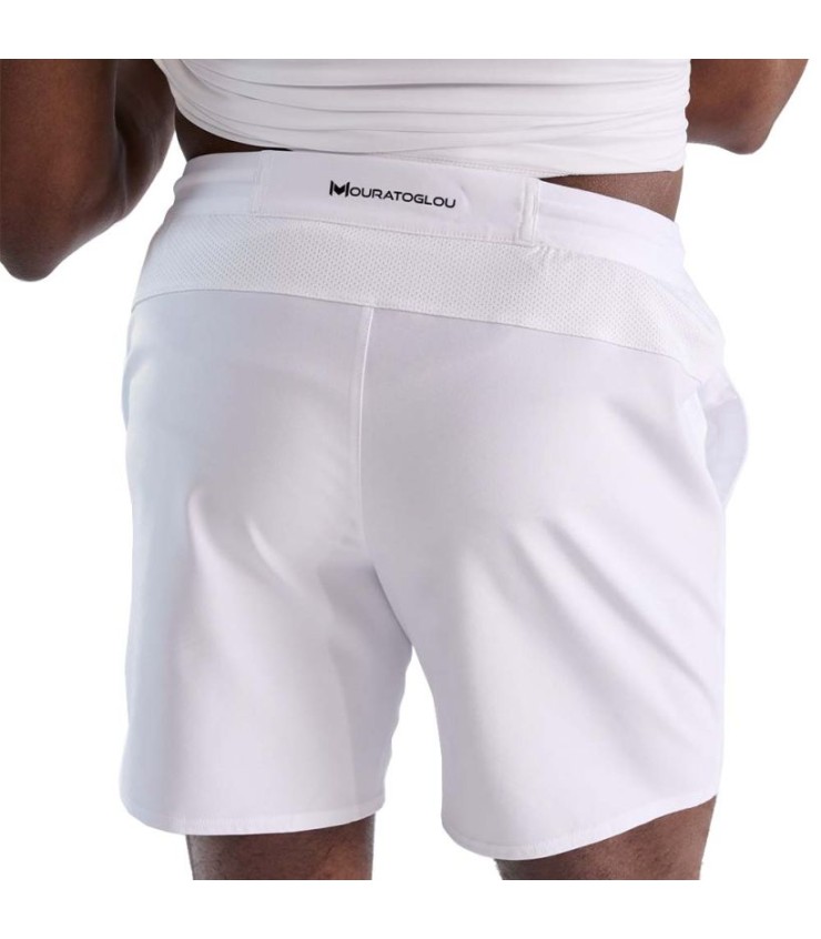 Shorts de desempenho branco de mouratoglou 3