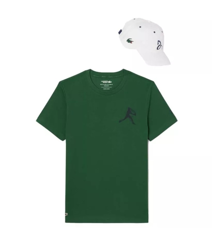 Pack T-shirt + tappo di tennis Lacoste X Novak Djokovic Green 1
