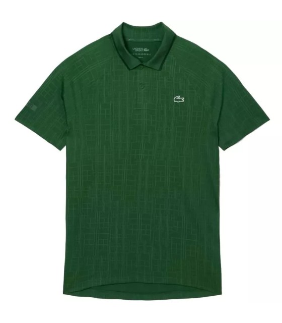 Polo da tennis Lacoste Novak Djokovic sulla pista verde 1