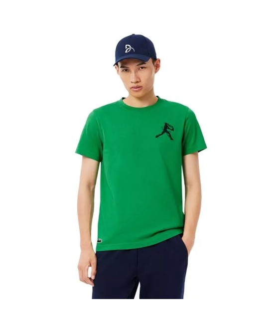 Pack Camiseta + Gorra de Tenis Lacoste x Novak Djokovic Verde / Azul 2