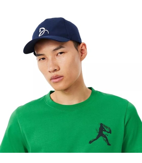 Pack Camiseta + Gorra de Tenis Lacoste x Novak Djokovic Verde / Azul 3
