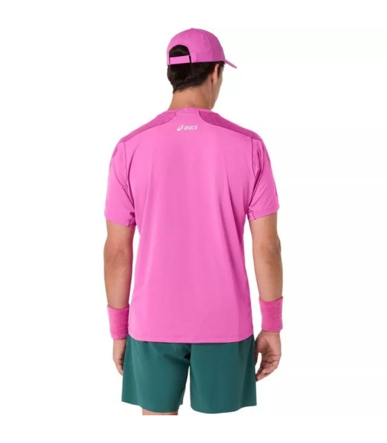 T-shirt Asics combinam jacquard manga curta rosa 2