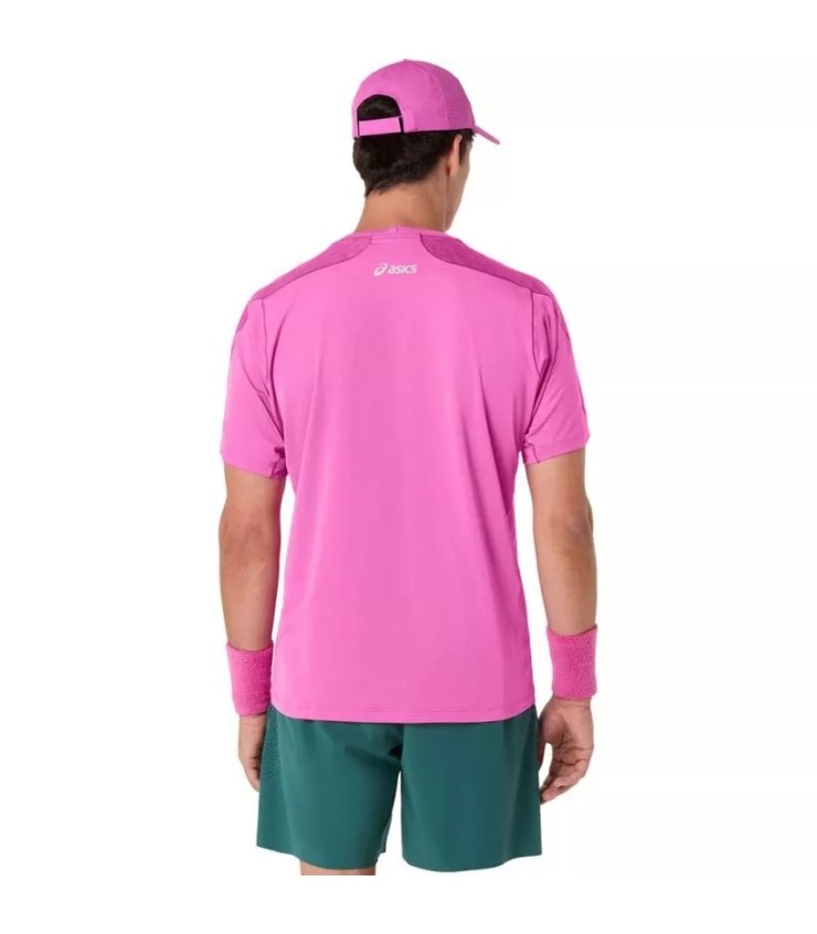 T-shirt Asics combinam jacquard manga curta rosa 2