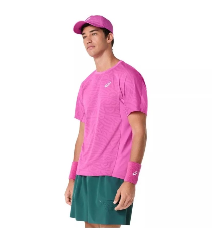 T-shirt Asics combinam jacquard manga curta rosa 3