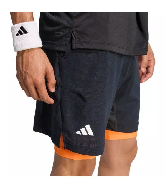 Pantalón Corto Adidas Pro 2N1 Melbourne Negro / Naranja 2