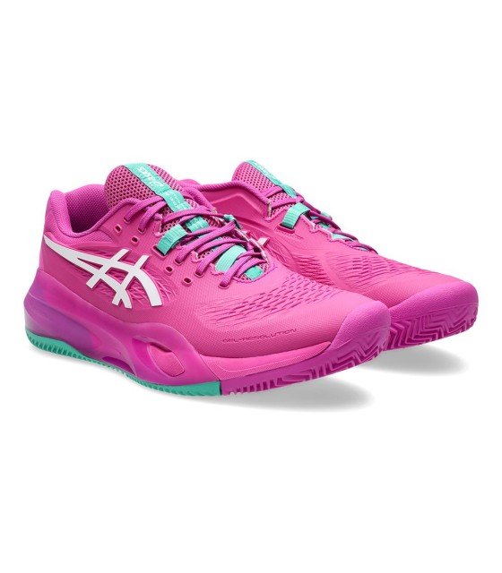 Asics Gel Résolution X Pantoufles d'argile Rose / Green 2