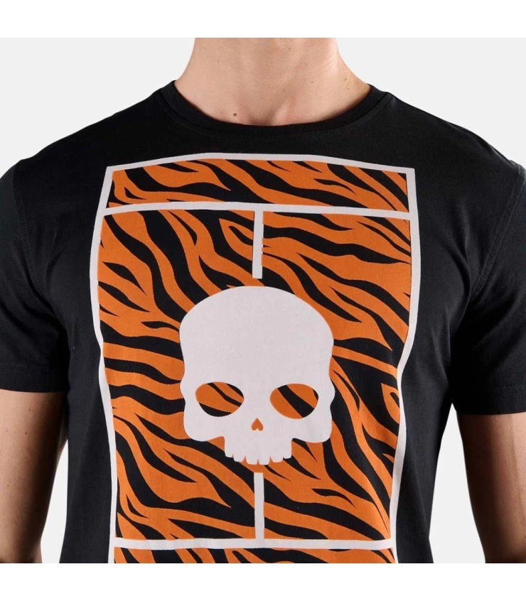 Camiseta Negra / Naranja de Tenis Hydrogen 4