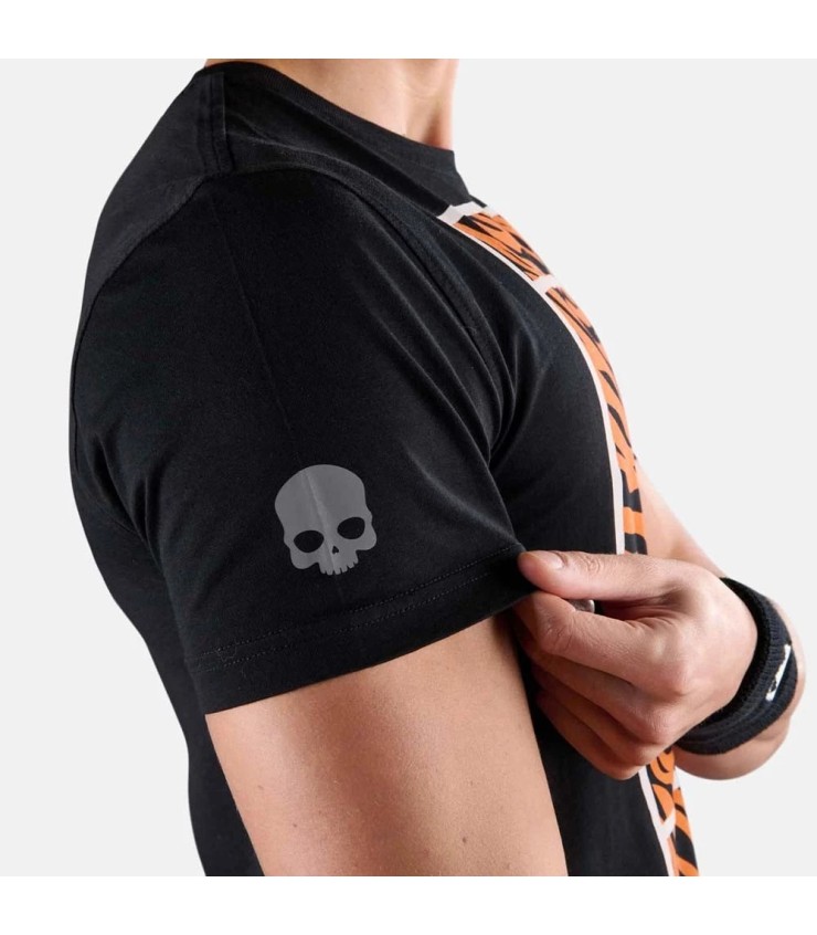 T-shirt Hydrogen Tennis Court Preta Laranja | Ipontennis
