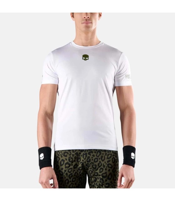 T-shirt Hydrogen Tech Panther Branca Verde | Ipontennis