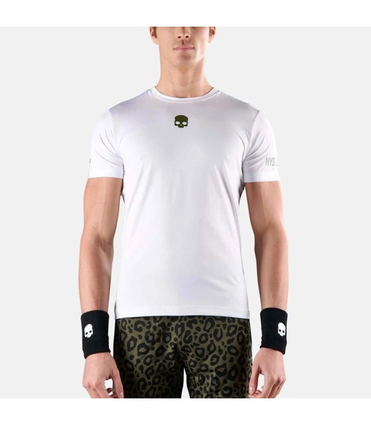 T-shirt Hydrogen Tech Panther Branca Verde | Ipontennis