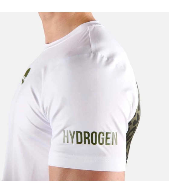 T-shirt Hydrogen Tech Panther Branca Verde | Ipontennis