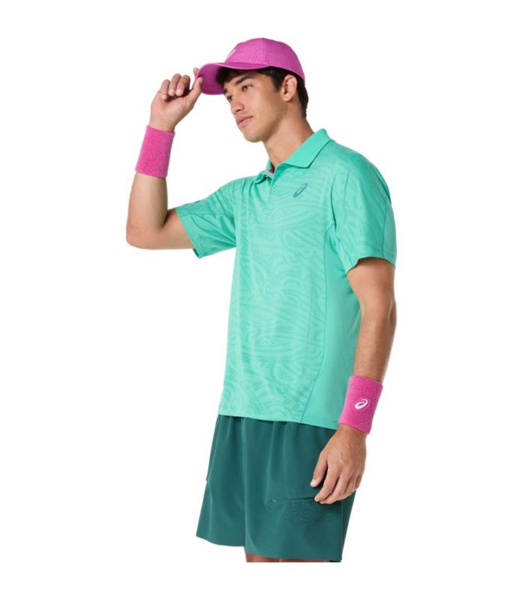 Asics entspricht Jacquard SS Polo Green 3