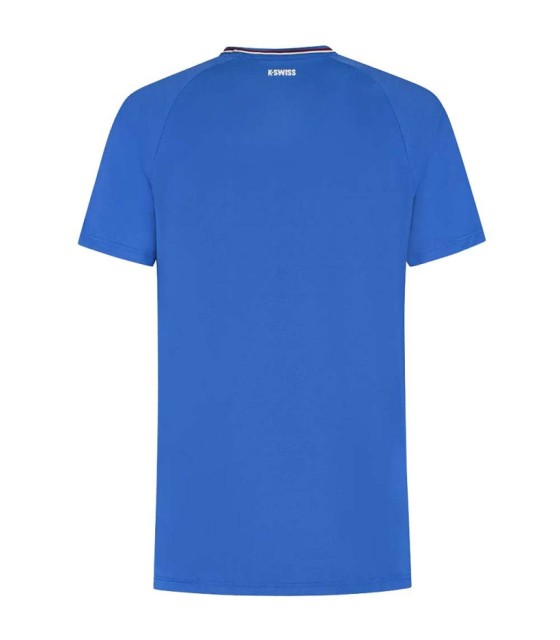 K-Swiss Hypercourt Melange Crew T-Shirt Blue 2