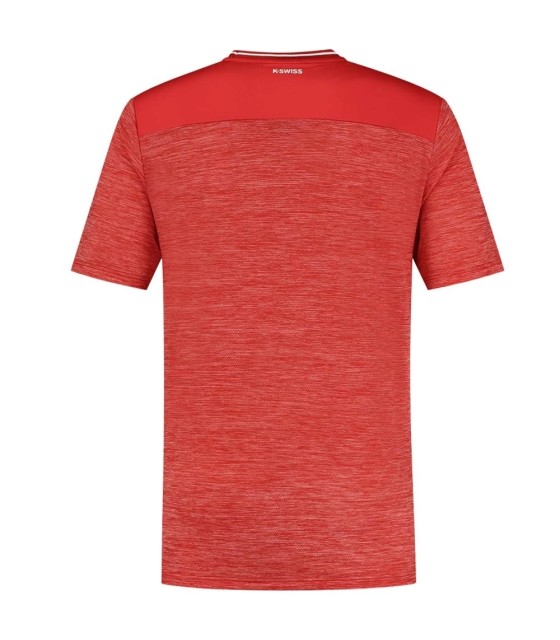K-Swiss Hypercourt Tee Melange Red T-shirt | IPONTENNIS