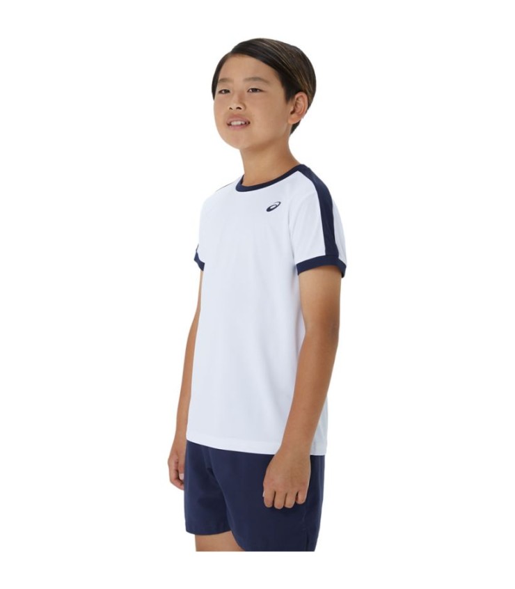 T-shirt Asics Junior Blanc / Navy 3