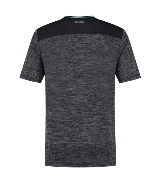 Camiseta K-Swiss Hypercourt Tee Melange Preta | Ipontennis