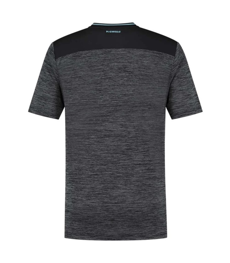 Camiseta K-Swiss Hypercourt Tee Melange Preta | Ipontennis