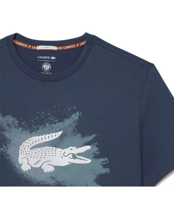 Unisex T-Shirt Marineblau Lacoste Roland Garros