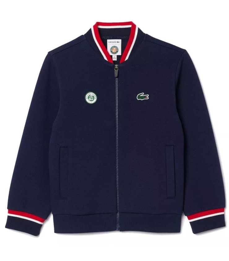 Marineblaue Jacke mit Reißverschluss Lacoste Roland Garros Junior | IPONTENNIS