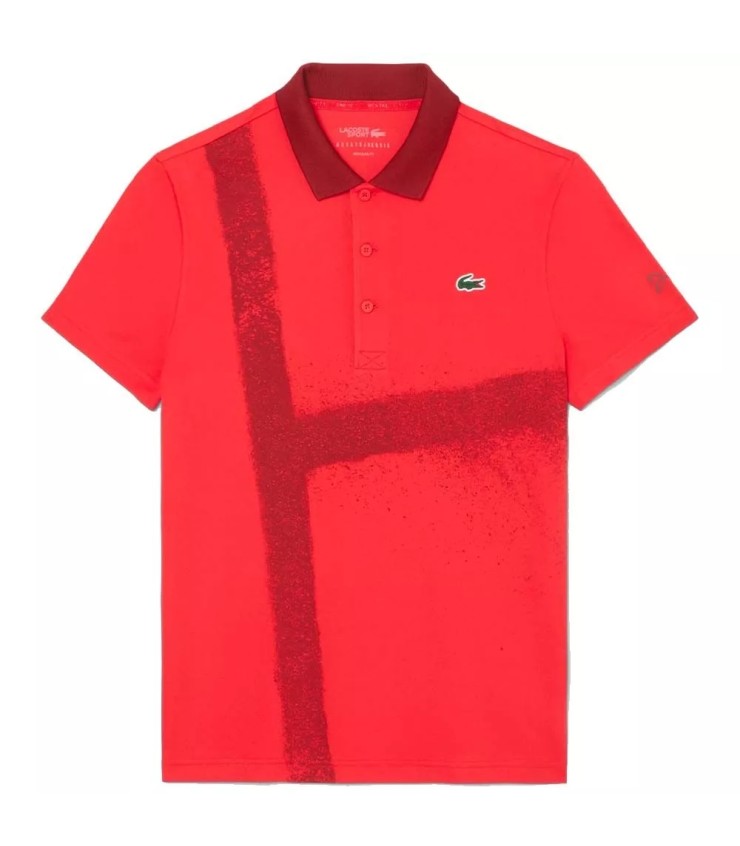 Polo Lacoste Tennis Novak Djokovic Red / Bordeaux Fan | Ipontennis