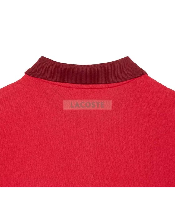 Polo Lacoste Tennis Novak Djokovic Red / Bordeaux Fan | Ipontennis