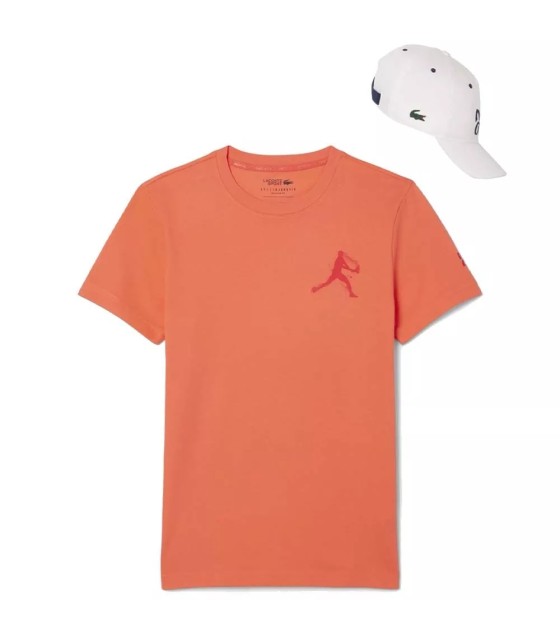 Pack Camiseta Boné Lacoste Tênis x Novak Djokovic Vermelha