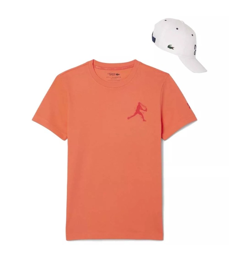 Pack Camiseta Boné Lacoste Tênis x Novak Djokovic Vermelha