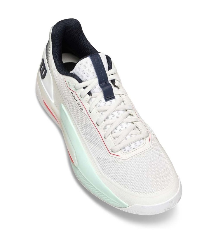 Wilson Rush Tour 5 Pantoufles pastel blanc / vert 3