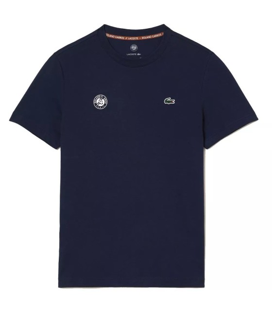 Marineblaues Tennis-T-Shirt Roland Garros von Lacoste | Ipontennis