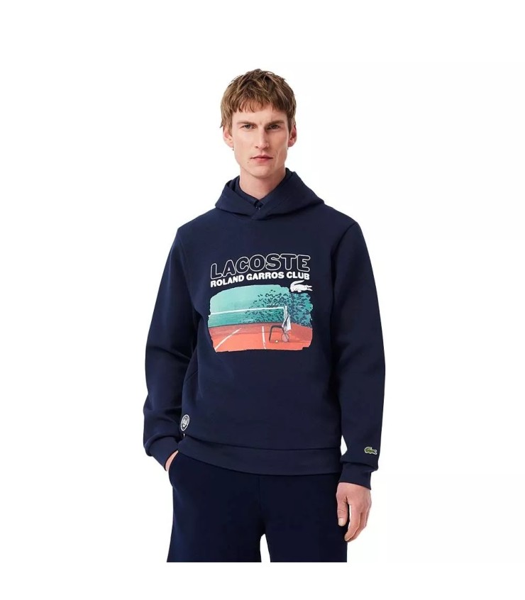 Marineblauer Kapuzenpullover Lacoste Roland Garros Club | Ipontennis