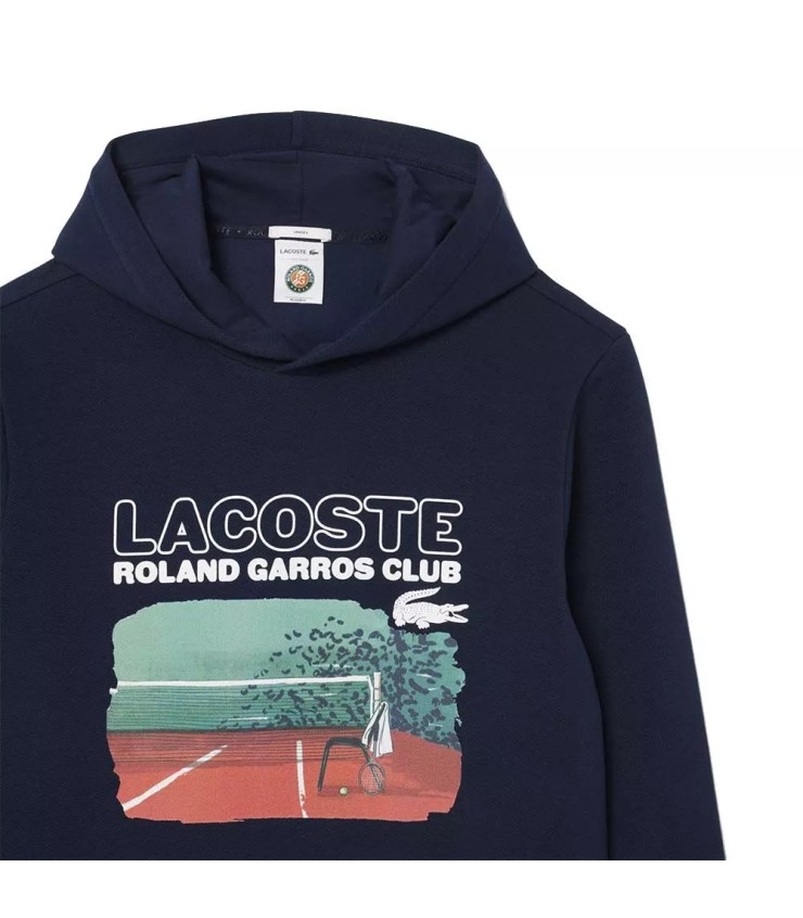 Sudadera con capucha azul marino Lacoste Roland Garros Club 5