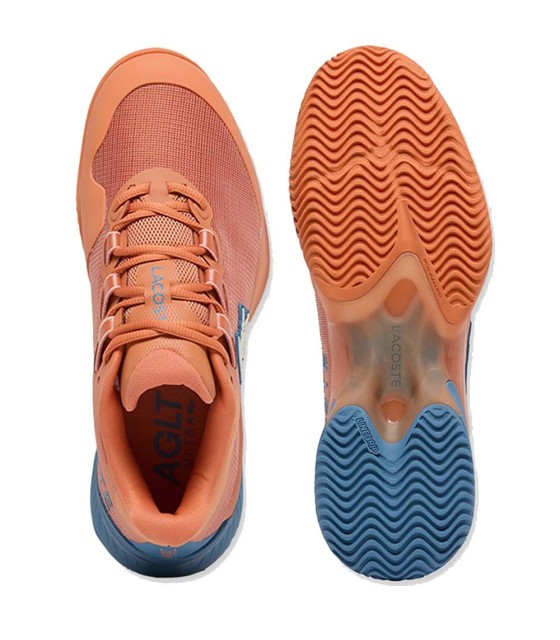 Lacoste AG-lt ultra barro laranja / azul chinelos 4