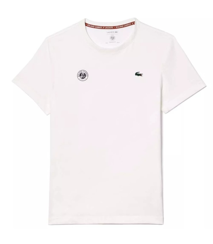White Lacoste Roland Garros Tennis T-shirt | Ipontennis