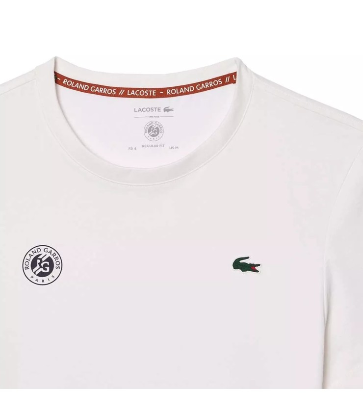 White Lacoste Roland Garros Tennis T-shirt | Ipontennis