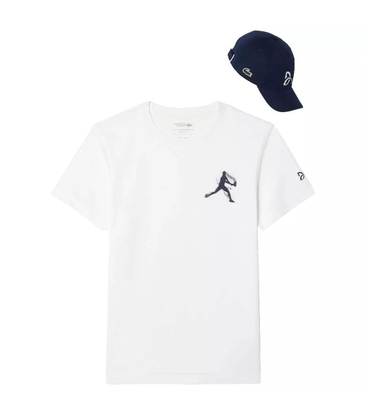 Pack T-Shirt Kappe Lacoste Tennisschuhe x Novak Djokovic Weiß | IPONTENNIS