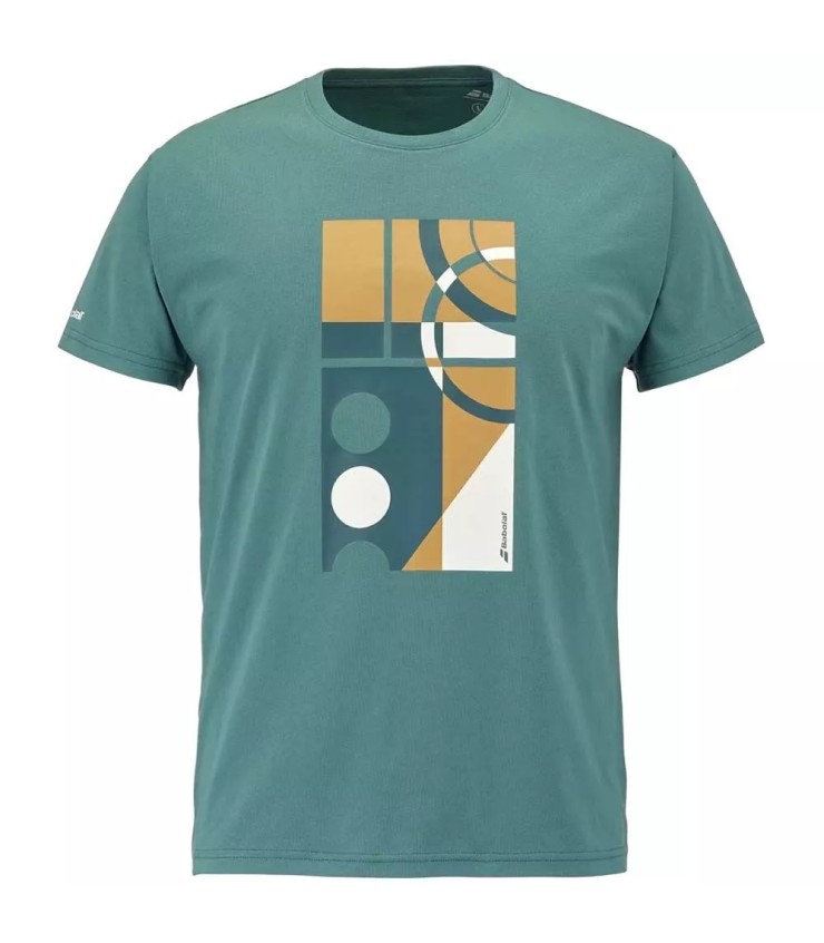 Babolat exercício mensagem t-shirt verde 1