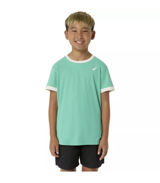 T-shirt verde do menino de Asics 1